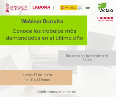 Webinar "Conoce los trabajos más demandados en el último año"