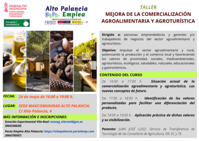 JORNADA GRATUITA MEJORA DE LA COMERCIALIZACI�N AGROALIMENTARIA Y AGROTURISTICA