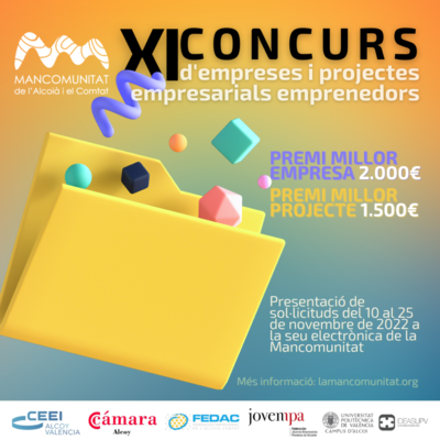 XI edición del Concurso de Empresas y Proyectos Empresariales Emprendedores de la Mancomunitat de l’Alcoià i el Comtat
