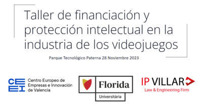 Jornadas formativas sobre Propiedad Industrial en el sector de los videojuegos 28/11/23