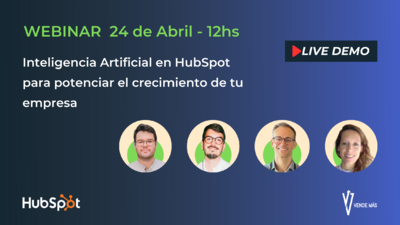 [WEBINAR] 24 de Abril - 12hs 🤖 Inteligencia Artificial en HubSpot para potenciar el crecimiento de tu empresa 🚀