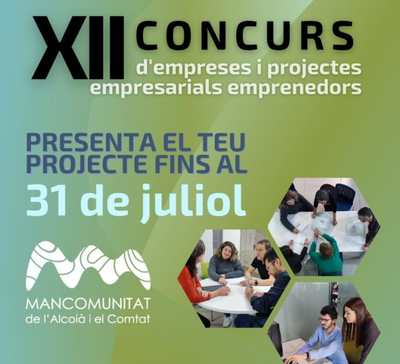 La Mancomunitat de l’Alcoià i el Comtat abre la convocatoria XII Concurso de Empresas y Proyectos Empresariales Emprendedores