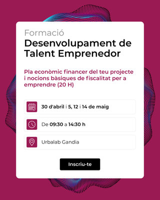 Taller Plan económico financiero para tu proyecto emprendedor y nociones básicas de fiscalidad