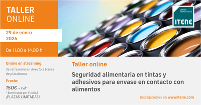 Taller online � Seguridad alimentaria en tintas y adhesivos para envase en contacto con alimentos � 29 enero, 2026