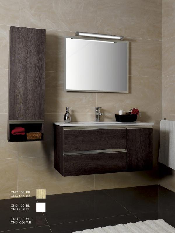 Mueble de Ba�o Wengue Suspendido 2 cajones  1 puerta Lavabo (Ref: rex100we)