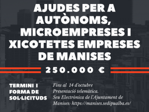 Ayudas a aut�nomos, microempresas y peque�as empresas de Manises