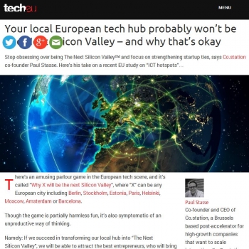 Your local European tech hub probably won�t be The Next Silicon Valley � and why that�s okay