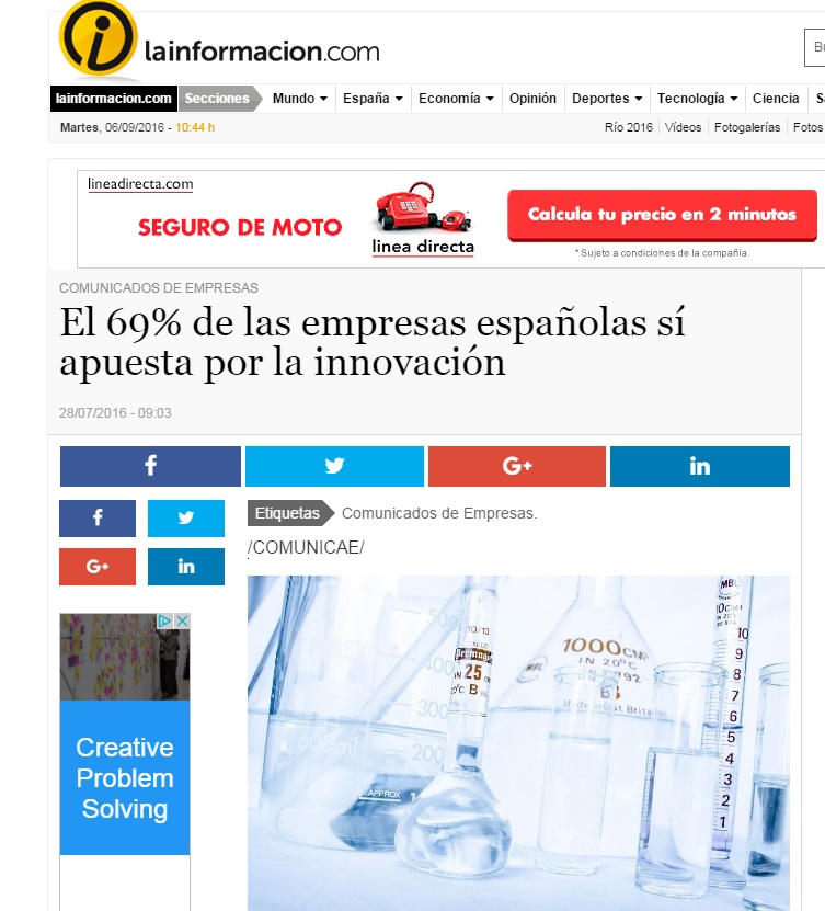 El 69% de las empresas espa�olas apuesta por la innovaci�n