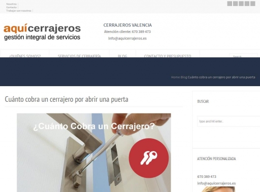 Cu�nto cobra un cerrajero por abrir una puerta