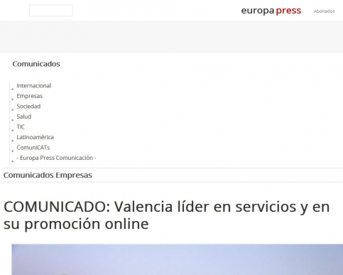 Valencia l�der en servicios y en su promoci�n online