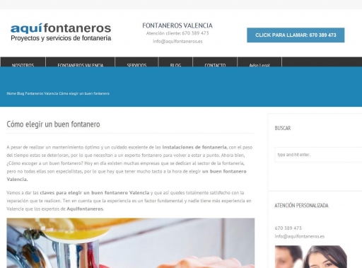 Elegir un buen fontanero Valencia
