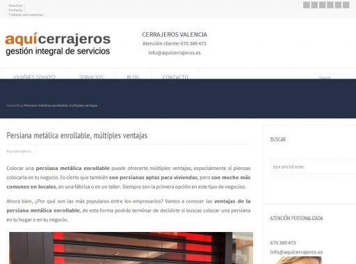 Persiana met�lica enrollable, m�ltiples ventajas