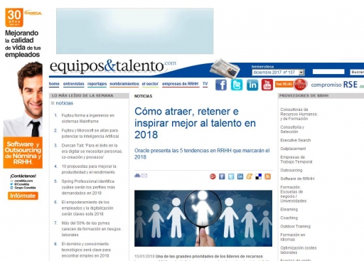 C�mo atraer, retener e inspirar mejor al talento en 2018