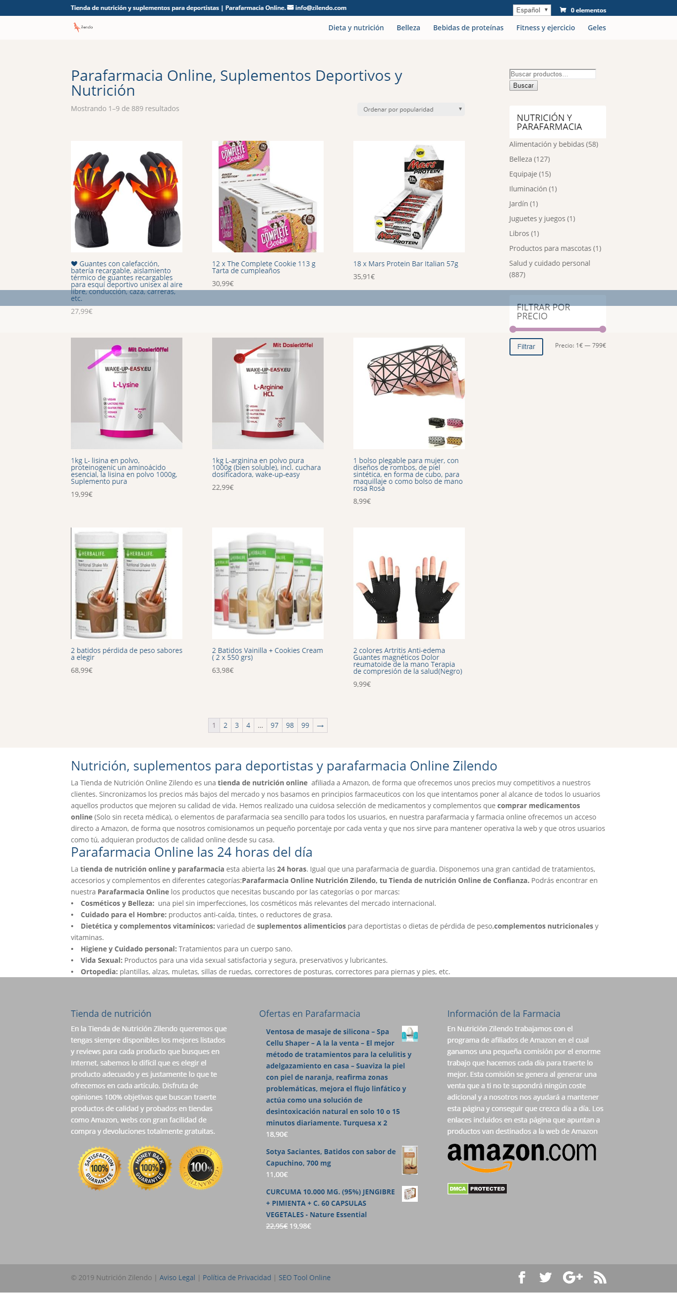 Tienda de Nutrici�n y Farmacia Online