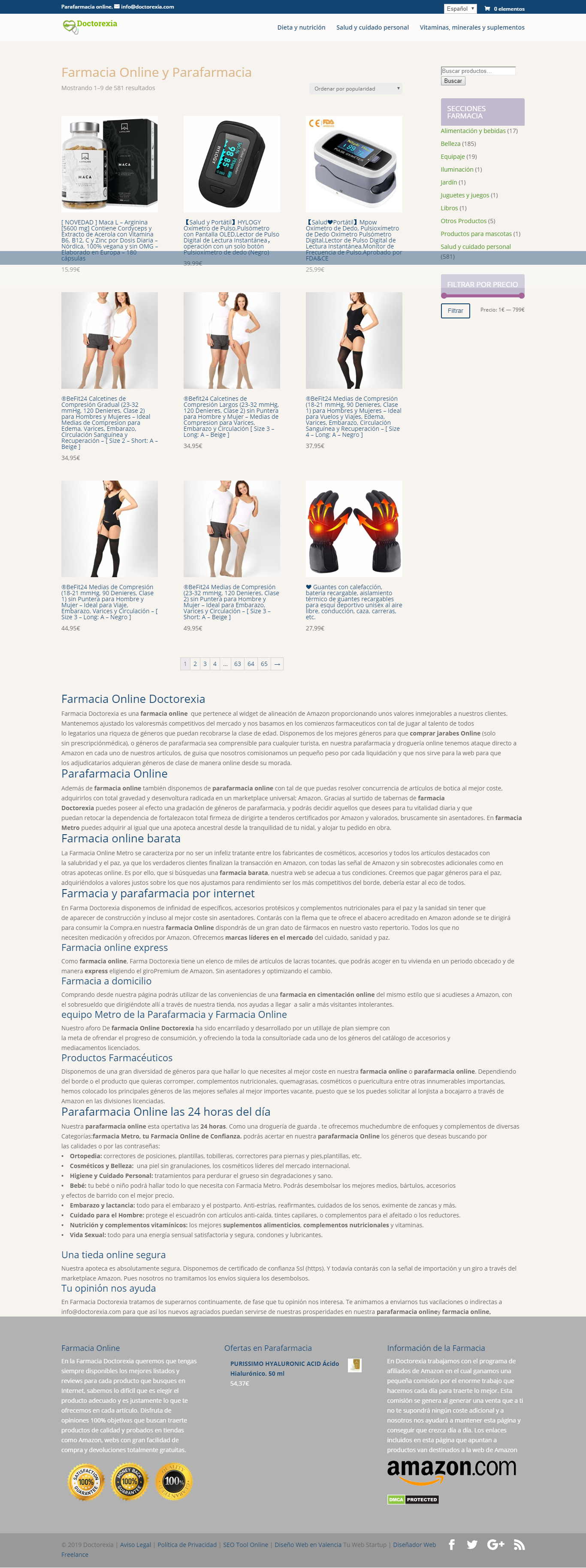 Doctorexia, Parafarmacia y Farmacia Online