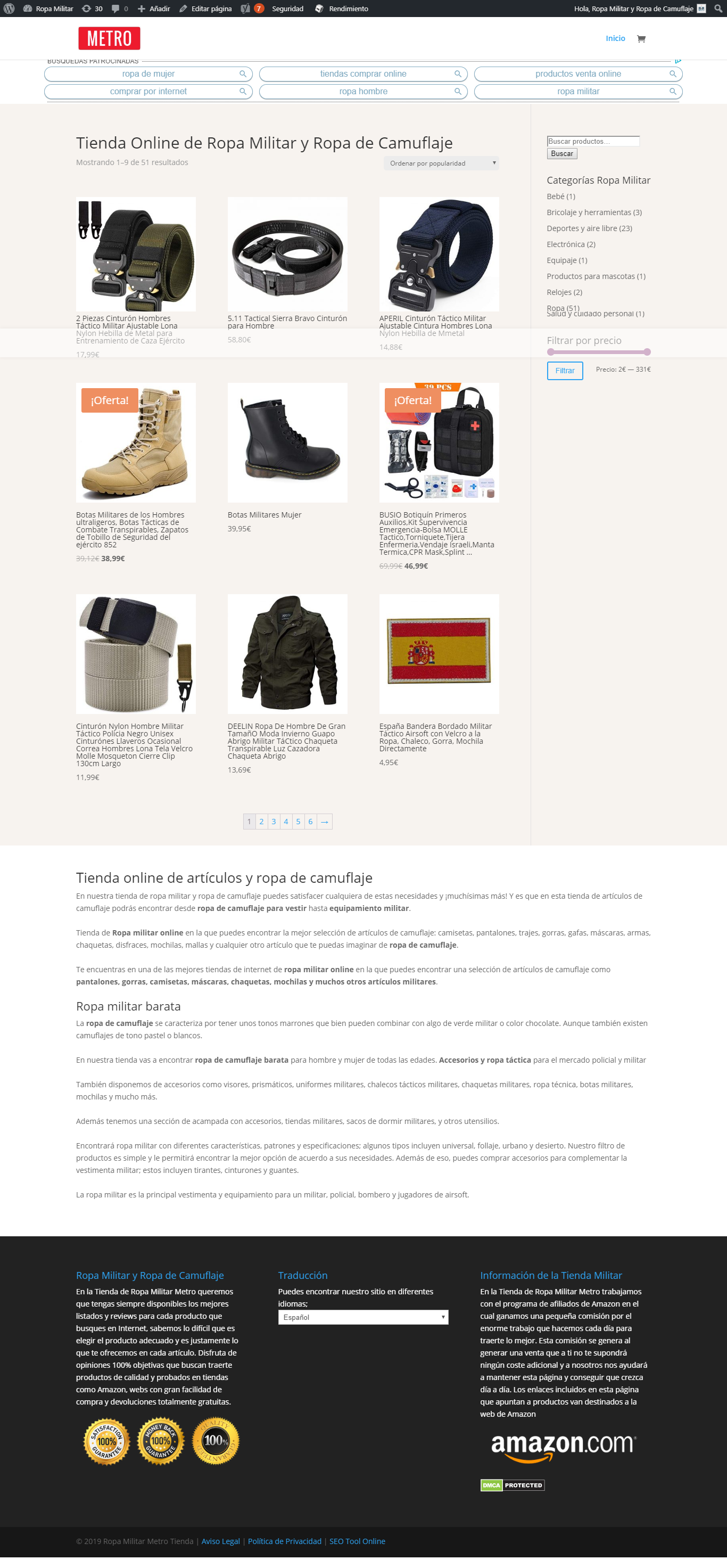 Ropa Militar y Ropa de Camuflaje