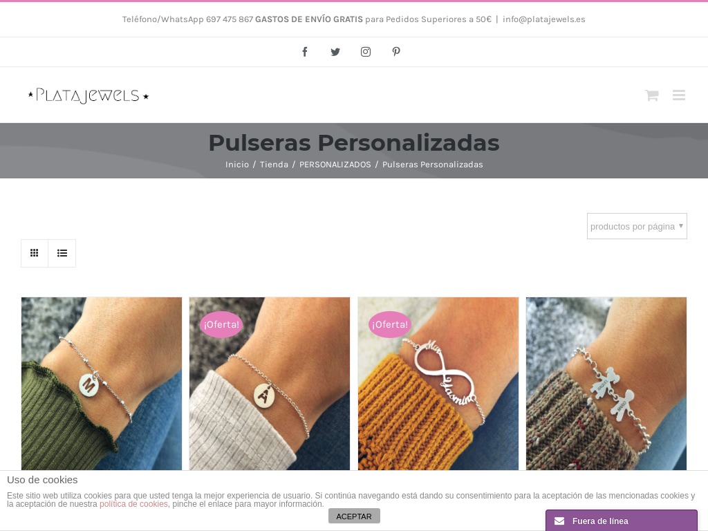 Pulseras Personalizadas de Plata de Ley *Los Mejores Precios!*