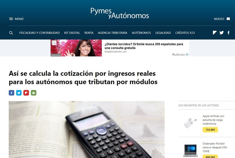 As� se calcula la cotizaci�n por ingresos reales para los aut�nomos que tributan por m�dulos